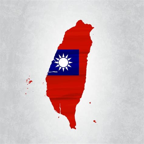 Premium Vector | Taiwan map with flag