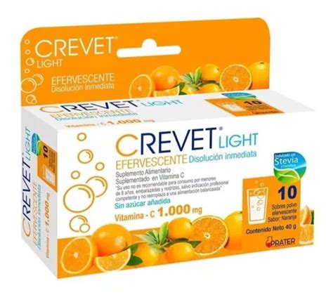 Crevet Light Efervescente Suplemento Vitamina C Sobres Cuotas