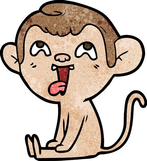 crazy cartoon monkey 12547715 Vector Art at Vecteezy