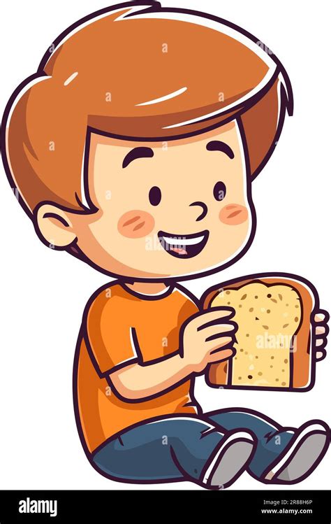 Cartoon Eating Bread