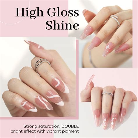 modelones Esmalte de uñas de gel 1 unidad de 0 5 fl oz transparente Jelly Nude Pink Juego de