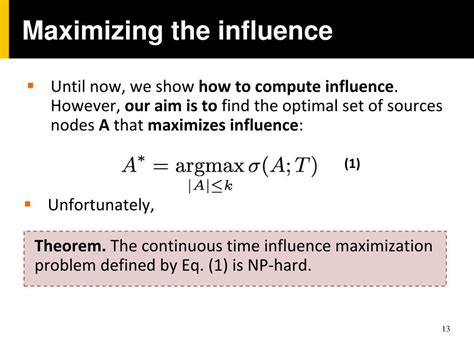 PPT Influence Maximization In Continuous Time Diffusion Networks