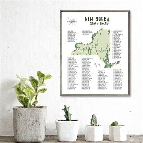 New York State Parks Map-new York State Parks Checklist-state - Etsy