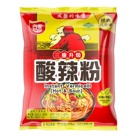 Baijia Instant Sweet Potato Vermicelli Hot Sour Flavour Halal 105g Delicious And Easy To