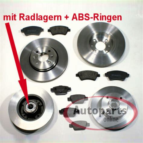 Bremsscheiben Bremsen ABS Ringe Radlager Beläge vorne hinten für