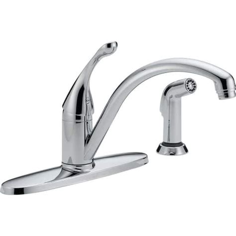 Delta Collins Single Handle Standard Kitchen Faucet With Side Sprayer In Chrome 440 Dst The