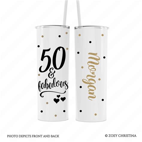 Personalized 50th Birthday Travel Gifts for Women, 50 and Fabulous ...