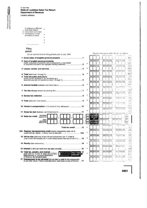 Form R 1029 Louisiana Sales Tax Return Printable Pdf Download