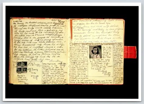 Postcard Anne Franks Diary Anne Frank House Holocaust Wwii Banned Book