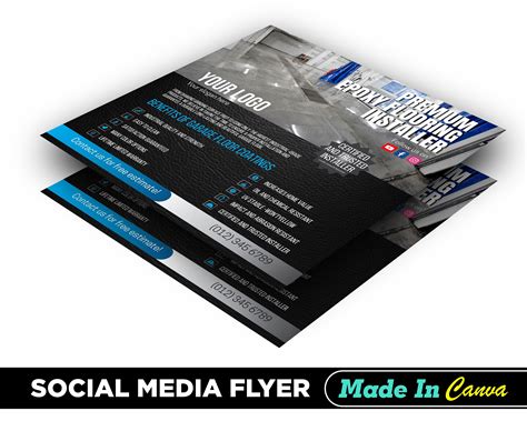 Epoxy Flooring Flyer Diy Canva Epoxy Flooring Flyer Template Editable Canva Social Media Flyer