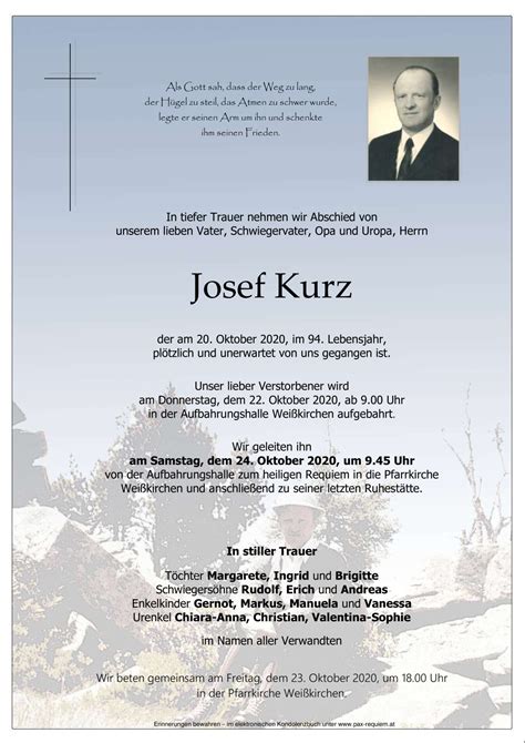 Parte F R Josef Kurz Pax Requiem