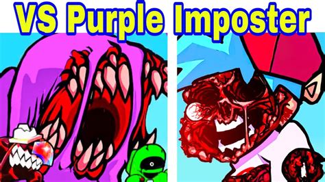 Friday Night Funkin’ Imposter V4 Vs Purple Imposter Cutscenes And Voice Acting 🗣️😱 Fnf Mod