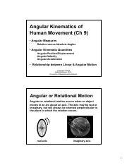 Angular Kinematics Of Human Movement Angular Measures Course Hero