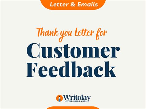 Thank You Letter for Customer Feedback: 20 Templates - Writolay.Com