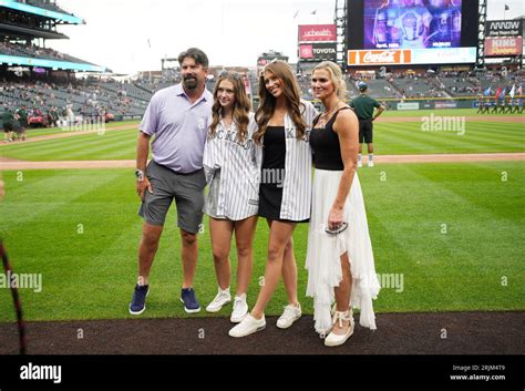 From Left Retired Colorado Rockies First Baseman Todd Helton His 13