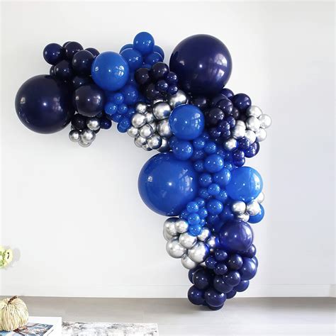 Pcs Navy Royal Blue Silver Balloon Garland Kit Balloons Arch For