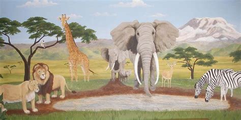 African Safari Art African Safari Painting African Safari Fine Art