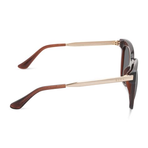 Bella Square Sunglasses Festive Chestnut And Grey Diff Eyewear