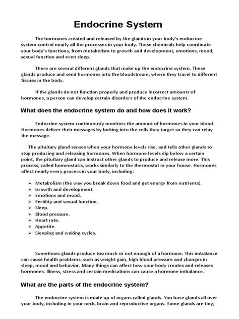 Endocrine System | PDF | Endocrine System | Human Body