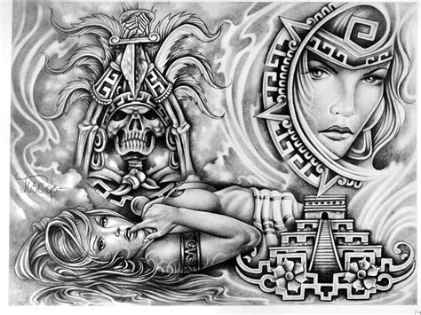 Lowrider Flashbook Chicano Art Tattoos Aztec Drawing Aztec Art