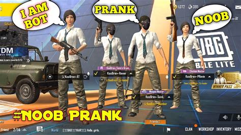 Pubg Mobile Lite Best Funny Bot Prank With Big Youtuber Funny Bot