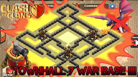 Townhall 7 Awesome Anti 3 Star War Base Anti Dragon Anti Hog War Farming Base Th7 Best War