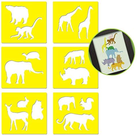 Animal Stencils Drawing Stencils for Kids Stencil Set of 6 Plastic ...