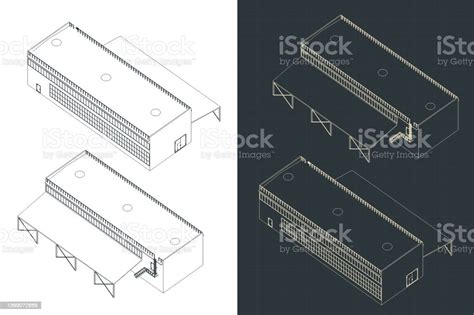 Factory Building Isometric Blueprints Stock Illustration - Download ...