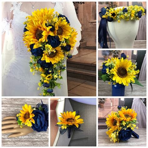 Sunflower And Navy Etsy