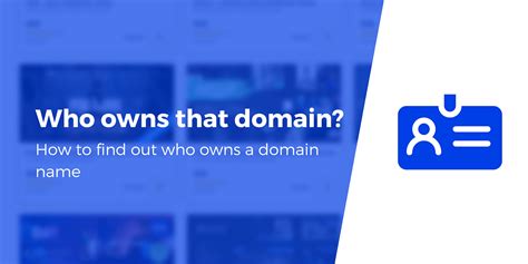 How To Find Out Who Owns A Domain Name