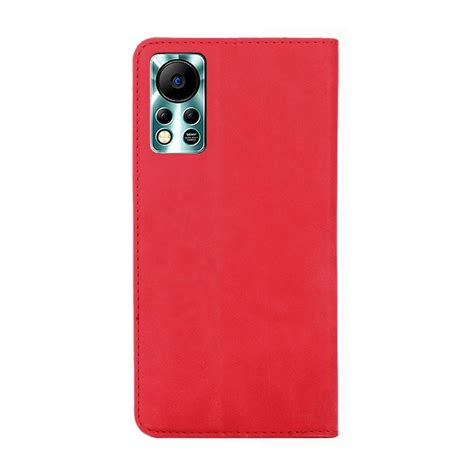 For Infinix Hot S NFC Skin Feel Magnetic Horizontal Flip Leather Phone Case Red Alexnld