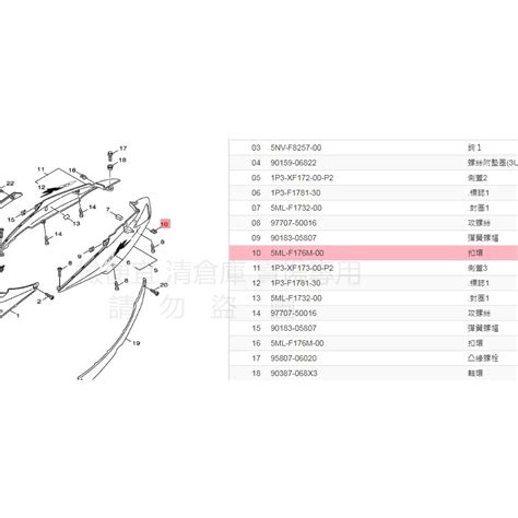 撿便宜 料號 5ml F176m 00 Yamaha山葉原廠 扣環 Gtr 新勁戰 New Cuxi Limi 115 蝦皮購物