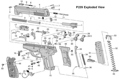 Sig Sauer P Parts Diagram P Xl Technical Drawing Poster