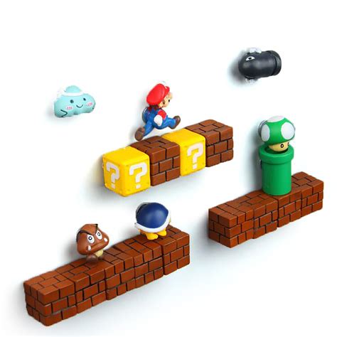 Super Mario Fridge Magnet Creative Set Home Decorativecarton Etsy