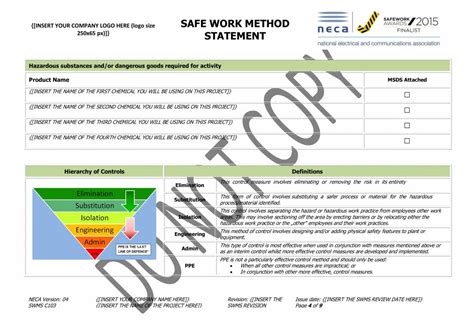 Elevated Work Platform Swms Neca Safety Specialists