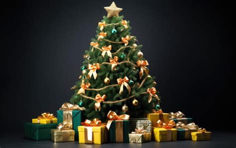 Premium Photo Christmas Tree Surrounded By Gifts Transparent Background