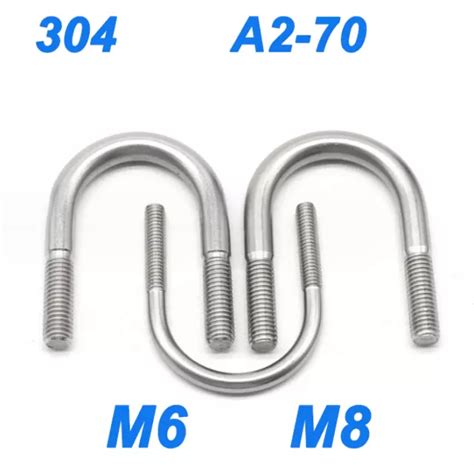 U BOLTS ROUND Bend M6 M8 Metric U Bolt Screw U Clamp 304 A2 Stainless