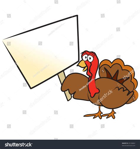 Vector Cartoon Turkey Holding Sign 20138863 Shutterstock