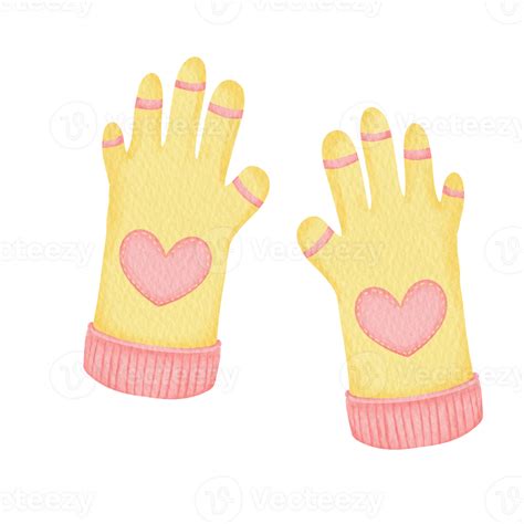 Watercolor Gardening Gloves 23411727 Png