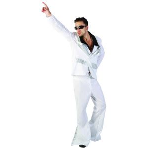 Déguisement disco homme blanc et argent