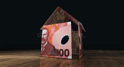 New Zealand Dollar 100 Nzd Money Banknotes Paper House On The Table 3d Illustration Stock