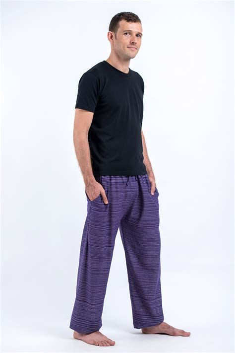 Drawstring Pinstripe Mens Pants In Violet Harem Pants