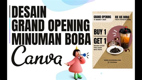 Tutorial Canva Cara Buat Desain Pamflet Grand Opening Boba Di Canva