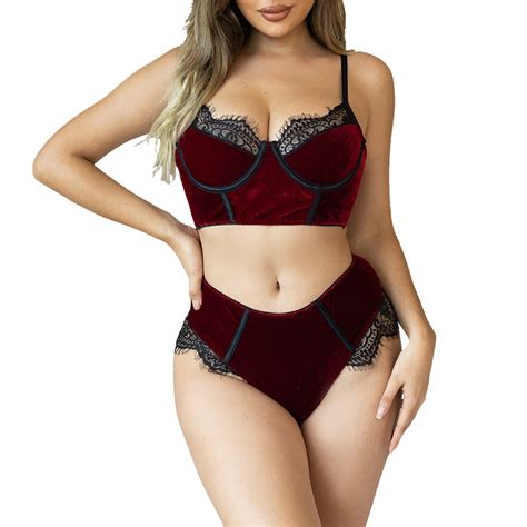 JHLZHS White Lingerie Set Open Crotch Women S Fun Underwear Sexy See Through Velvet Splice Lace