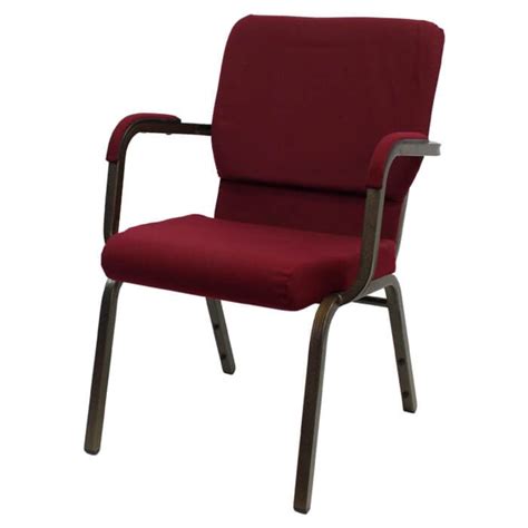 Worship Series Chair Gold Vein Burgundy Fabric with Arms