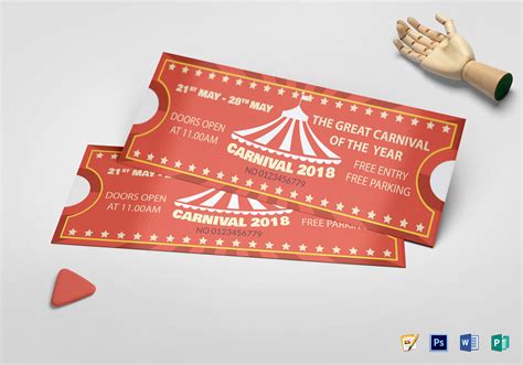 Printable Carnival Ticket Design Template In Psd Word Publisher Pages