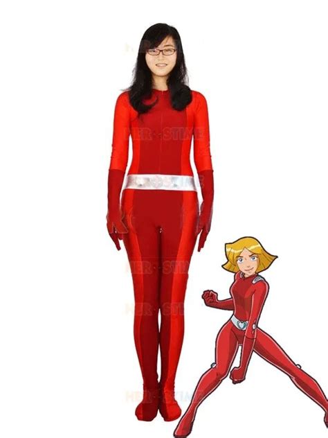 Totally Spies! Clover Red lycra Spandex Superhero Cosplay Costume for Halloween-in Game Costumes ...