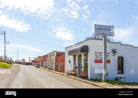 LIMESTONE, TN, USA--9 APRIL 2021: The small community of Limestone, in ...