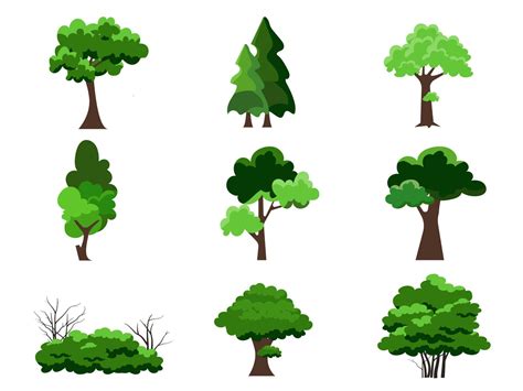 Black Branch Tree Or Naked Trees Silhouettes Set Hand Drawn Isolated Illustrations 18976657