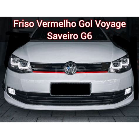 Aplique Friso Vermelho Grade G6 G7 Gol Voyage Saveiro Shopee Brasil